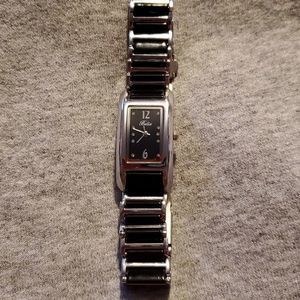 Bella Watch with Ceramic‎ Look Band Black & Silver